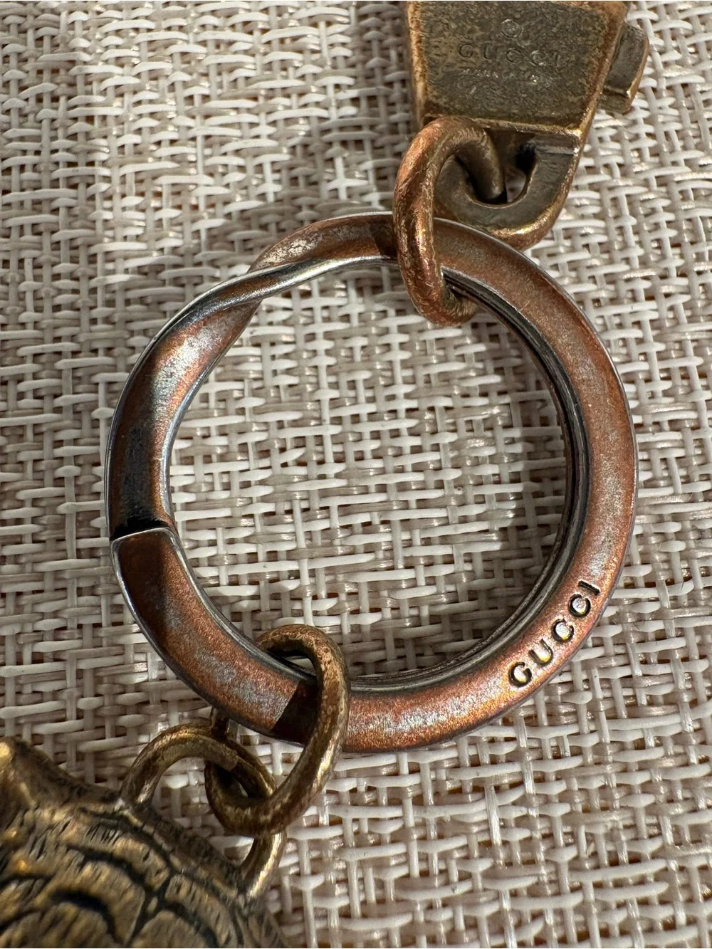 Vintage Gucci Tiger Head Key Fob Key Ring